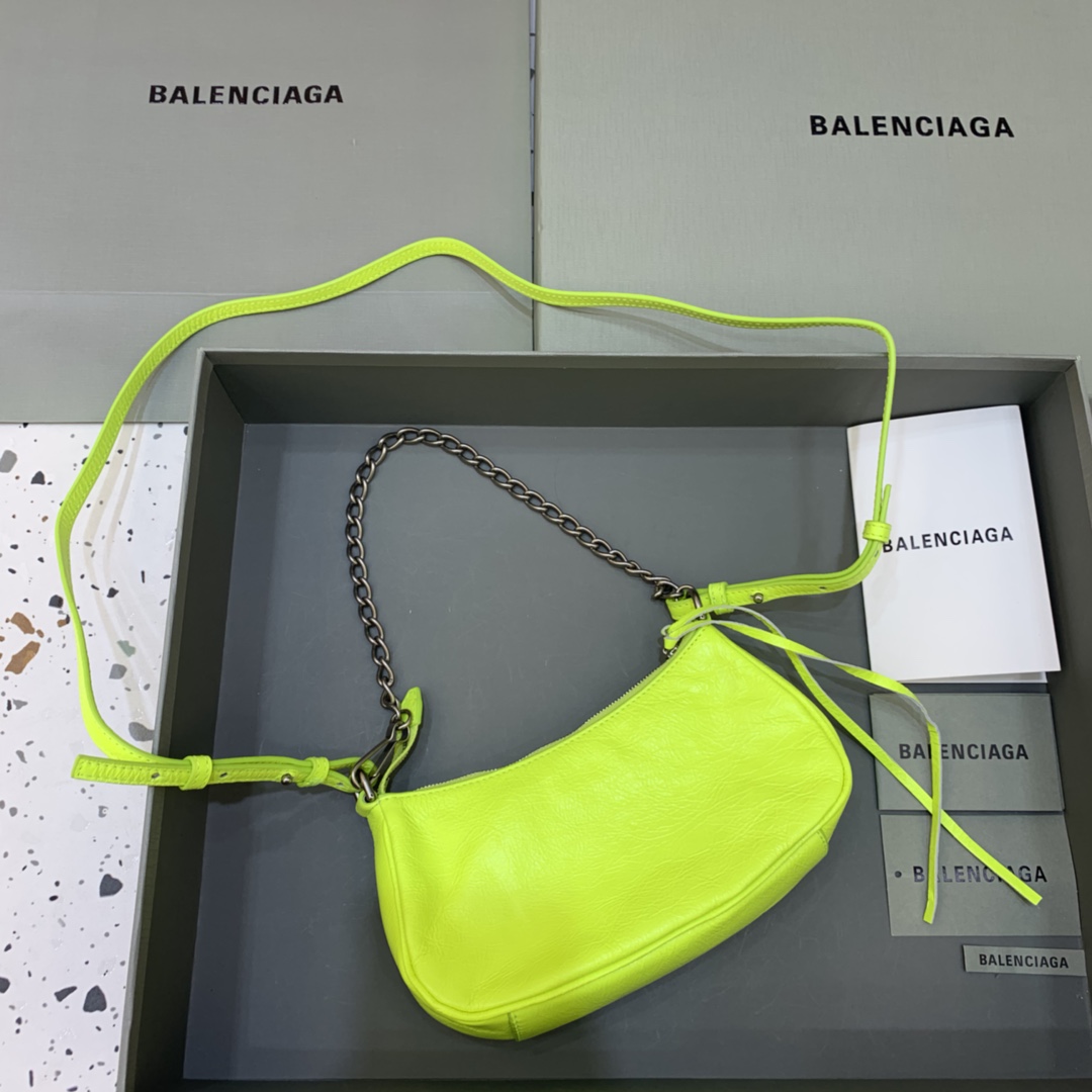 Balenciaga Le Cagole Mini Bag With Chain Shoulder Bag Lemon Yellow